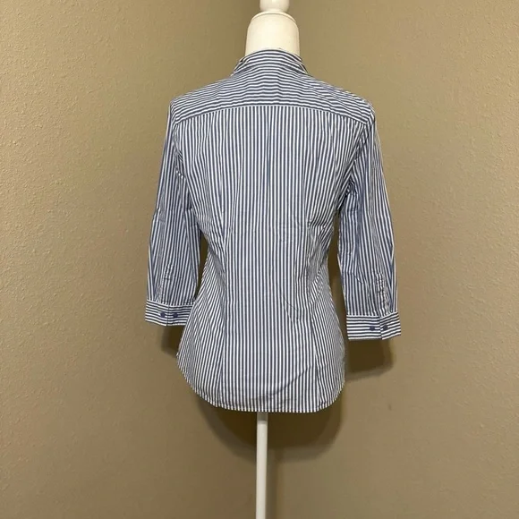 H&M Stripped Long Sleeve Button Down Blouse Size: 8 - Picture 6 of 6